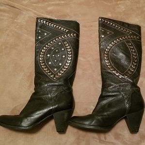 Anthropologie - Lucky Penny Black Leather Boots